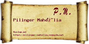 Pilinger Mahália névjegykártya